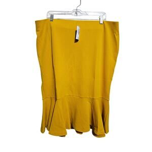 New Ashley Stewart Skirt Flounced Womens Plus Size 20 Gold Elastic Waist (837)